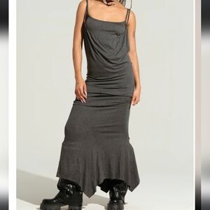 2-Piece Gray Maxi Dress Set